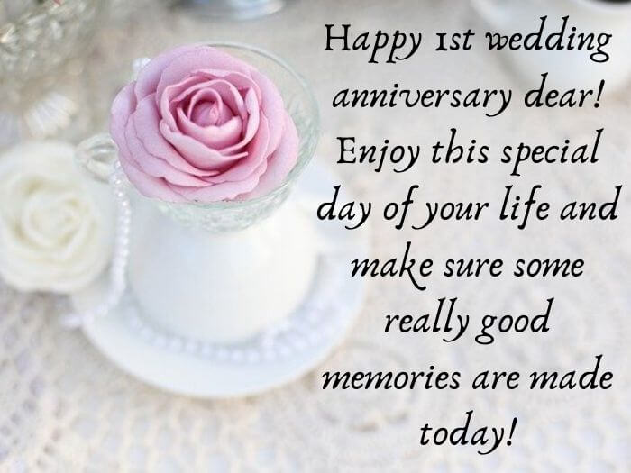 1st Wedding Anniversary Wishes for Sister