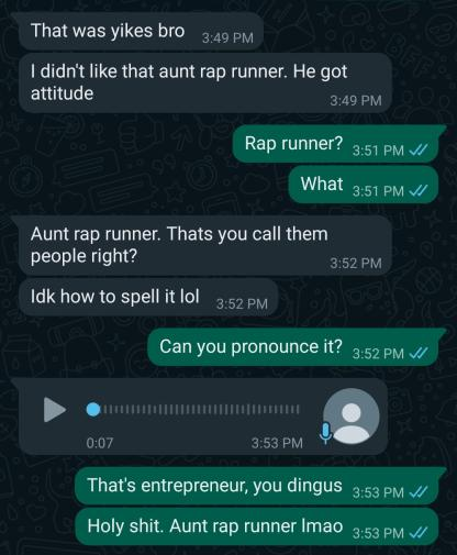 aunt rap runner