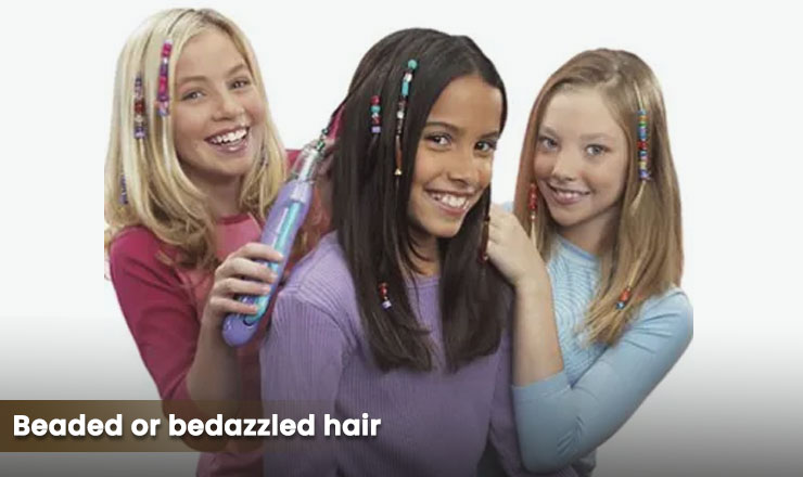 Beaded or bedazzled hair