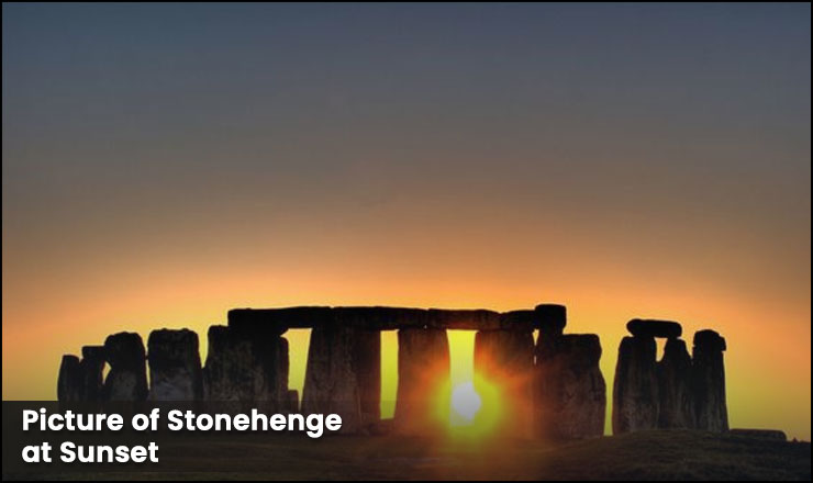 A Picture of Stonehenge at Sunset