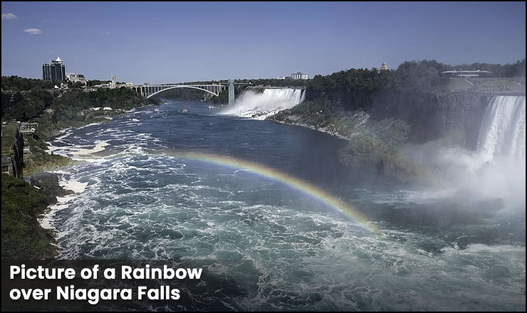 A Picture of a Rainbow over Niagara Falls